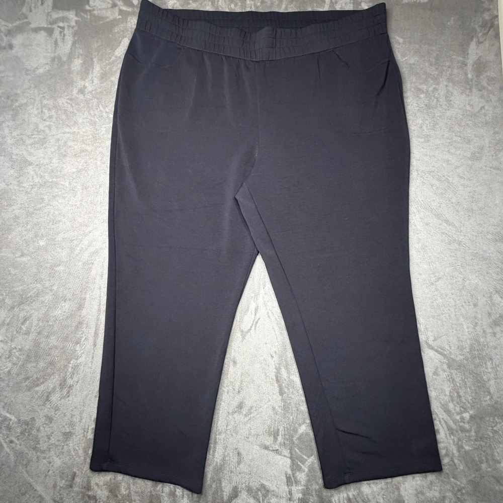 Belle by Kim Gravel Womens 3X Black Pull On Cropped Pants Elastic Waist Stretch